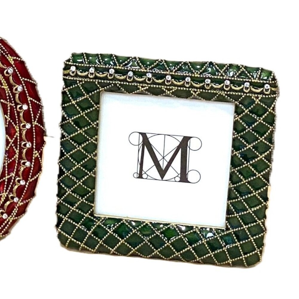 Metropolitan Museum of Art 3 Mini Photo Frames In Box Jeweled Enamel Lattice MMA - Picture 4 of 14